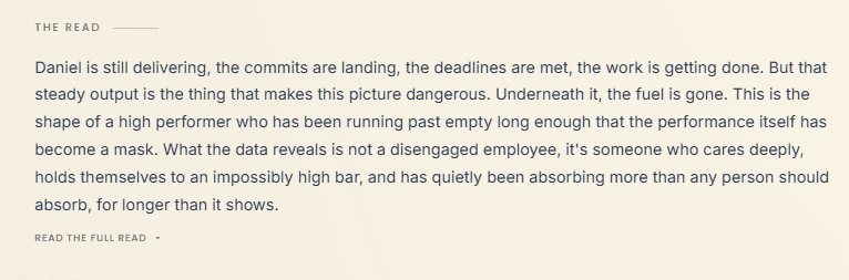 Anchor brief section: See exactly why this person is at risk.